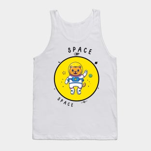 Astronaut Cat 🐈 Chilling in Space Tank Top